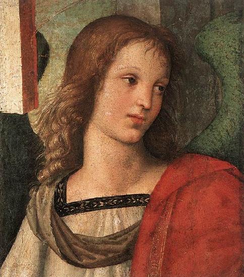 RAFFAELLO Sanzio Angel fragment of the Baronci Altarpiece